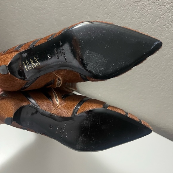 Sonia Rykiel Brown and Black Striped Heeled Boots. - Picture 7 of 15